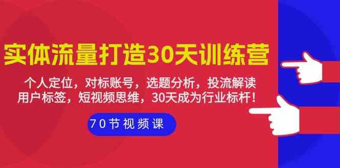 实体流量打造30天训练营：个人定位，对标账号，选题分析，投流解读（70节）-代码轻学堂