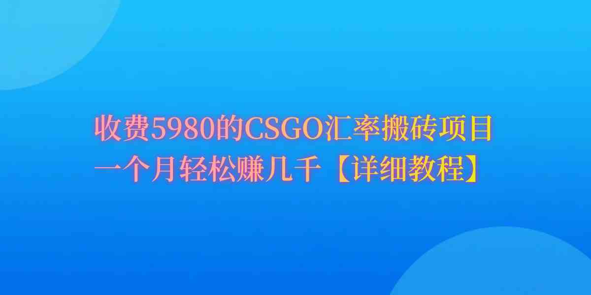 （9776期）CSGO装备搬砖，月综合收益率高达60%，你也可以！-代码轻学堂