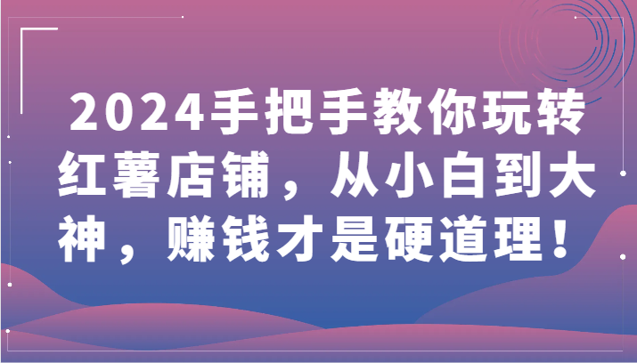 2024手把手教你玩转红薯店铺，从小白到大神，赚钱才是硬道理！-代码轻学堂