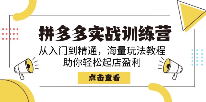 （14392期）拼多多实战训练营，从入门到精通，海量玩法教程，助你轻松起店盈利-代码轻学堂