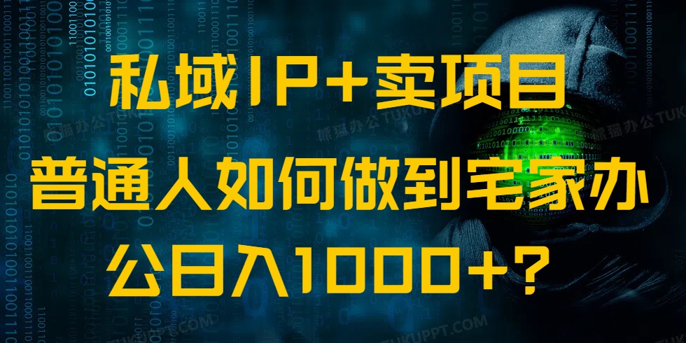 （14400期）私域IP+卖项目，普通人如何做到宅家办公实现日入1000+-代码轻学堂