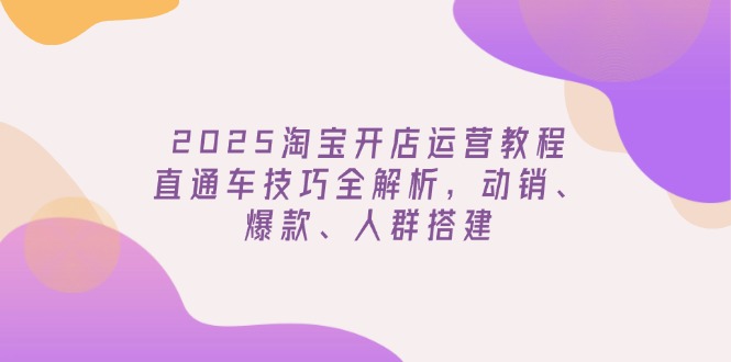 （14389期）2025淘宝开店运营教程更新，直通车技巧全解析，动销、爆款、人群搭建-代码轻学堂