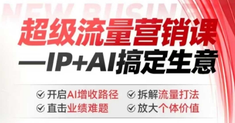 2025年超级流量营销课，IP+AI搞定生意，开启AI增收路径 直击业绩难题 拆解流量打法 放大个体价值-代码轻学堂