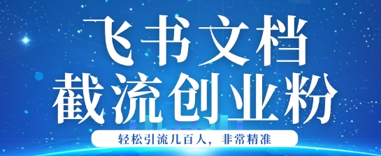 利用飞书文档截流创业粉轻松引流200+-代码轻学堂